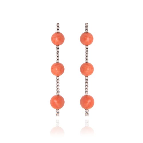 Orecchini Chic con sfere in Corallo Salmone