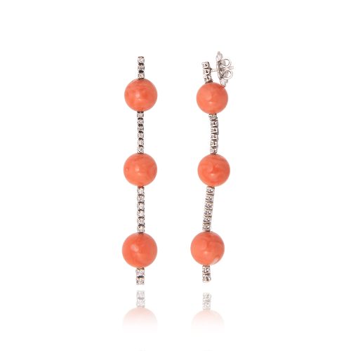 Orecchini Chic con sfere in Corallo Salmone