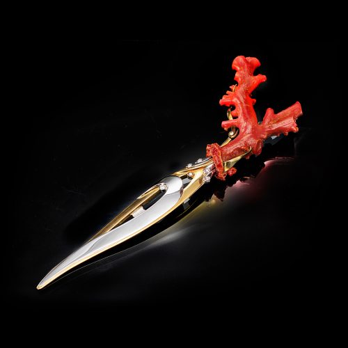 Tagliacarte con ramo corallo