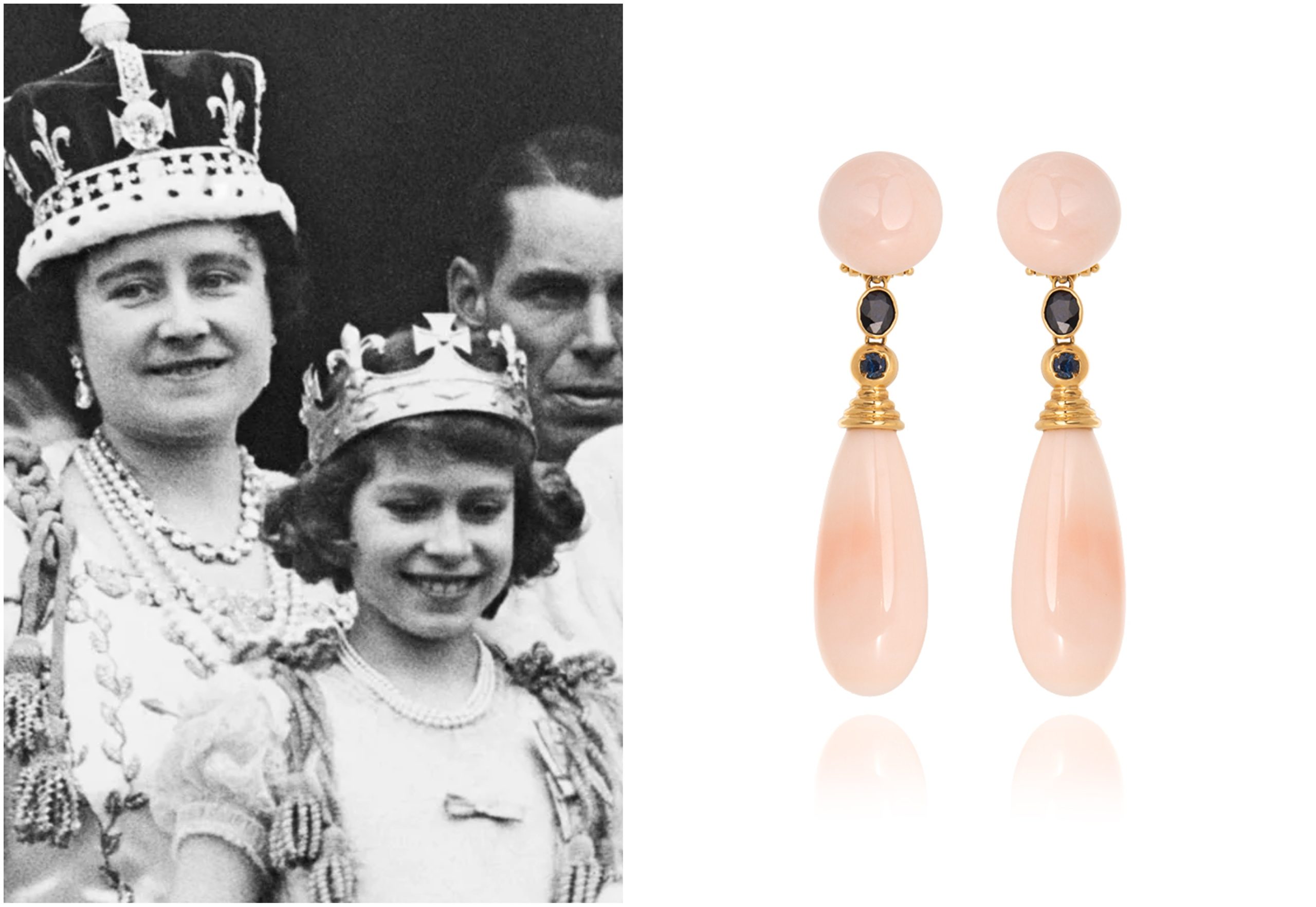 Princess Orecchini Corallo Rosa e Zaffiri